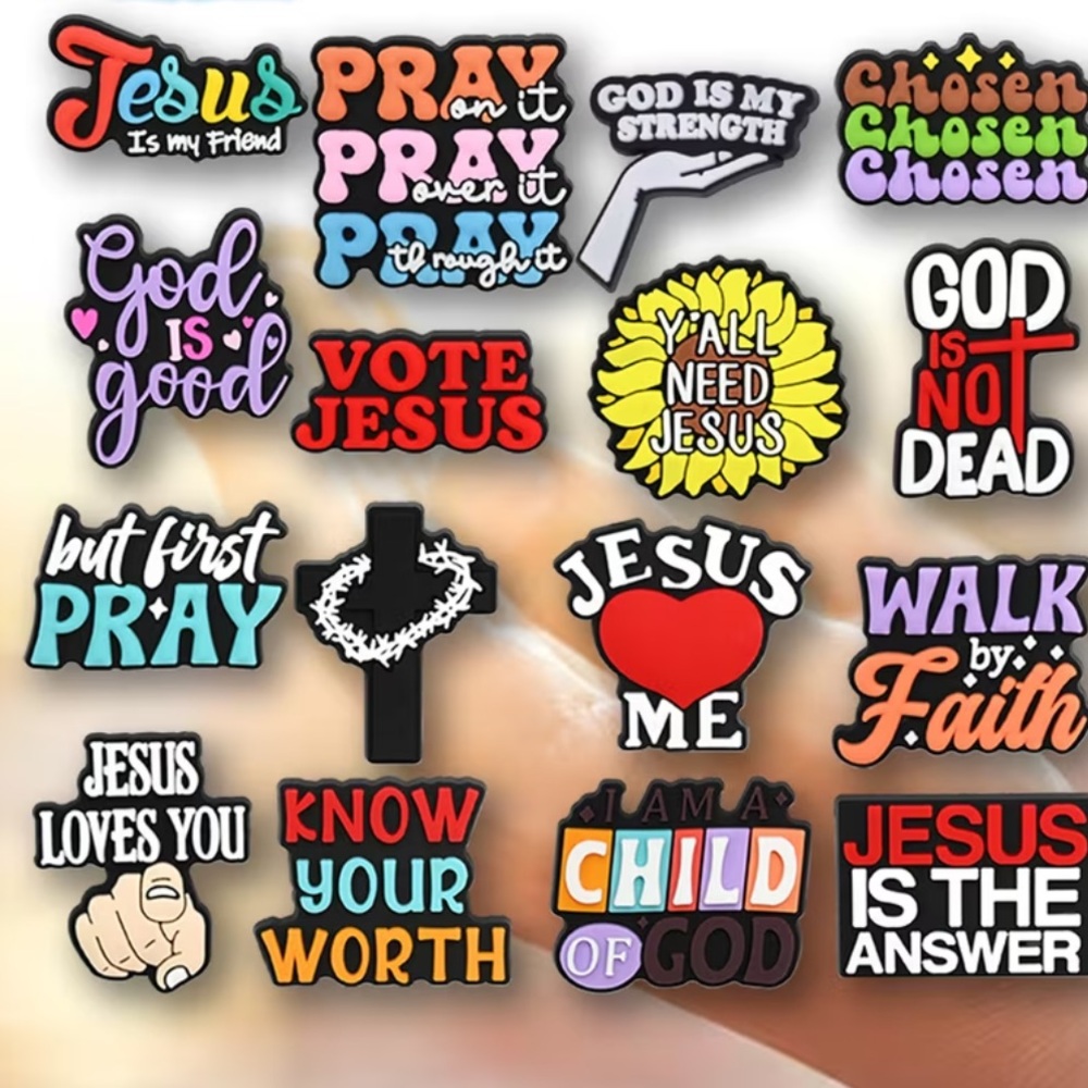 Shoe Charms Inspirational Christian Croc Charms 16 pc. Set, NEW - Picture 3 of 9